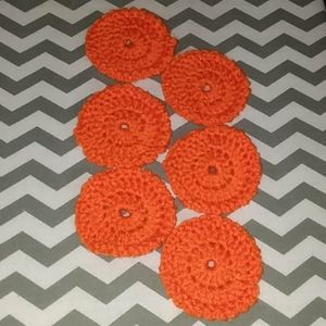 Crochet Face Scrubbies Orange